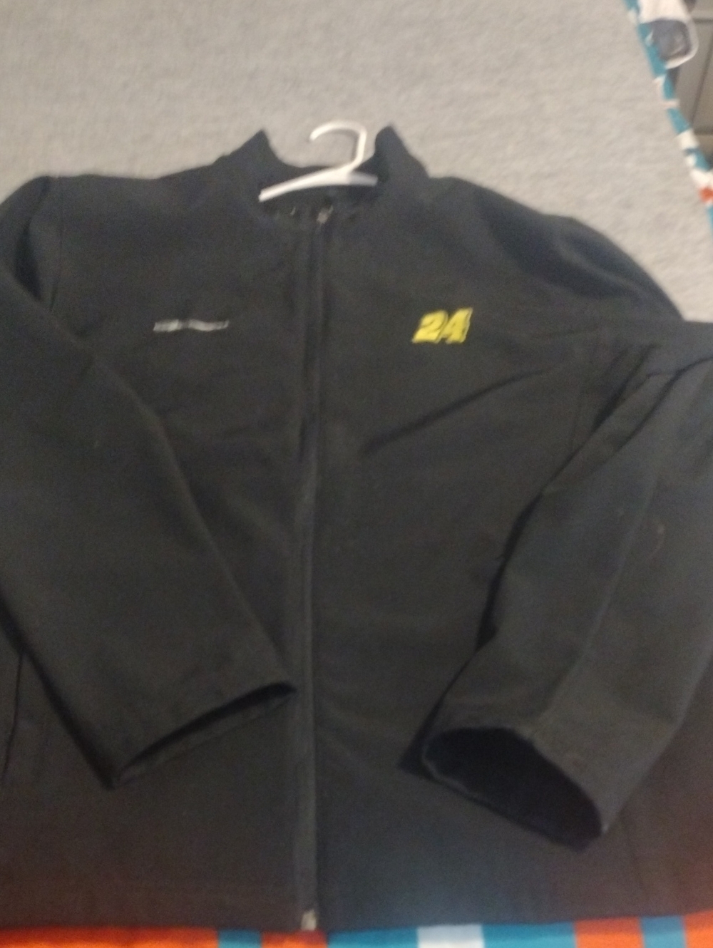 Men's Black Full-Zip Jacket with Yellow '24' Accent